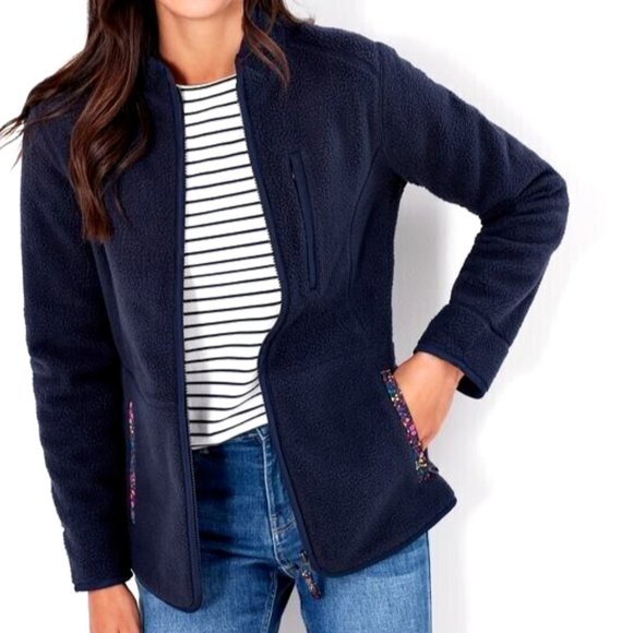 Joules Hadleigh Fleece Jacket Women 6 NWT Navy Full Zip Lined Zipper‎ Pocket - Picture 16 of 16